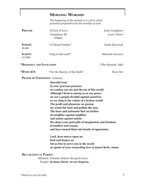 View pdf of bulletin - Fourth Presbyterian Church