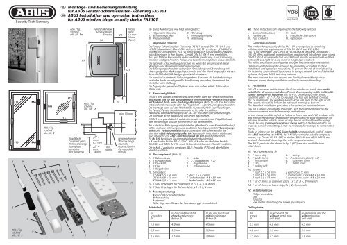 D Montage- und Bedienungsanleitung für ABUS Fenster - ELV