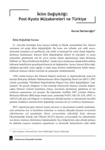 İklim Değişikliği: Post-Kyoto Müzakereleri ve Türkiye