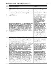 Unterrichtsinhalte in der Jahrgangsstufe 10