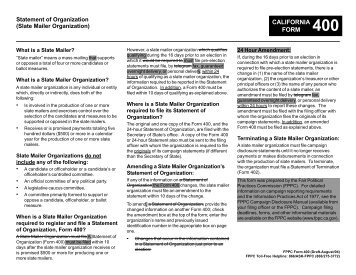 Form 400 - Fair Political Practices Commission - State of California