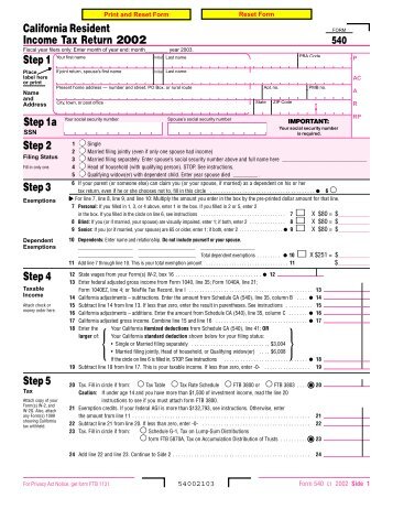 2002 california form 540 2ez tax booklet california franchise form 540 2ez