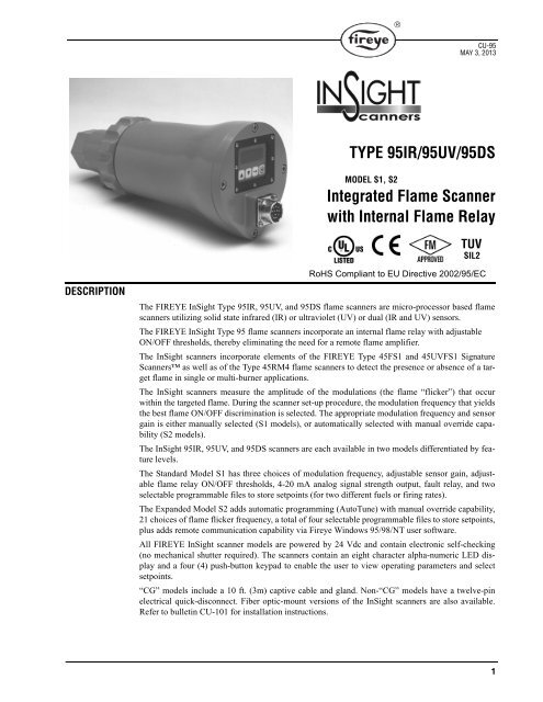 Integrated Flame Scanner With Internal Flame Relay