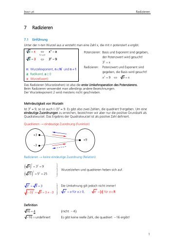 7 Radizieren