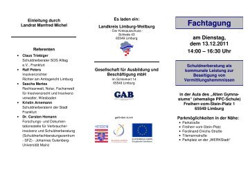 Fachtagung 2011 Flyer Einladung - Landkreis Limburg-Weilburg
