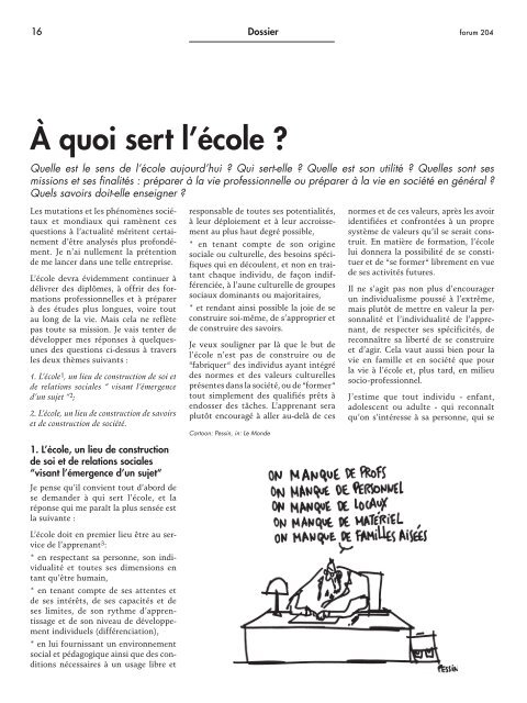 À quoi sert l'école ?