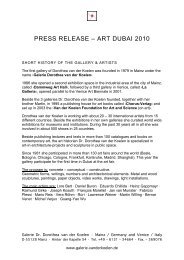 press release – art dubai 2010 - Galerie Dorothea van der Koelen