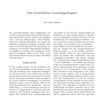 Das Lichtenfelser Gerichtsgefängnis - Bezirk Oberfranken