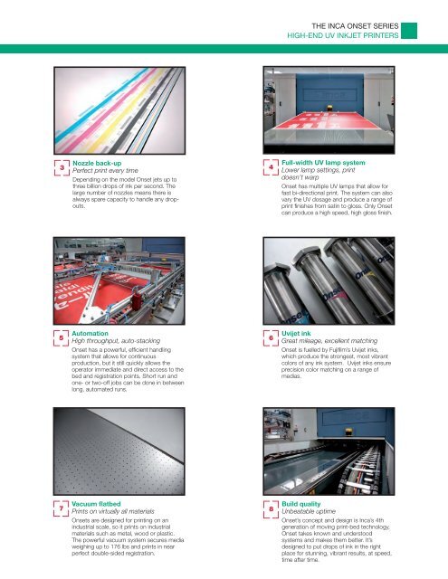 Inca Onset UV flatbed series - Fujifilm USA