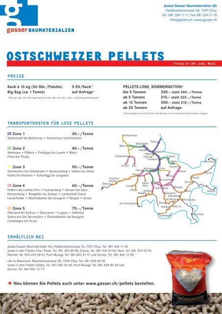 Ostschweizer Pellets - Gasser Baumaterialien AG