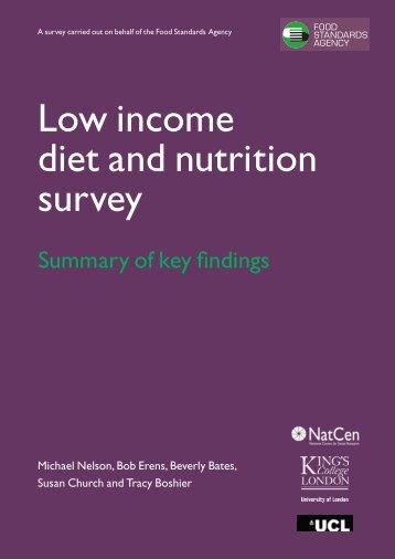 Low Income Diet and Nutrition Survey - Food Standards Agency