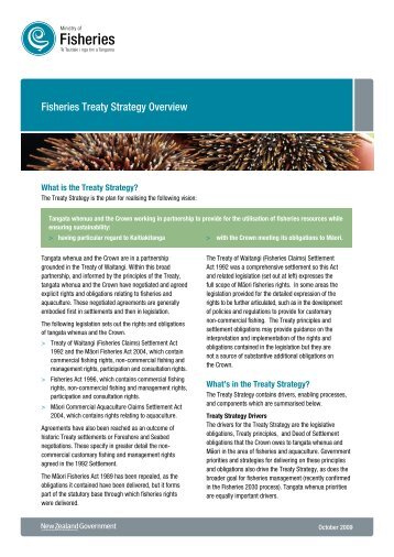 Fisheries Treaty Strategy Overview - Ministry of Fisheries