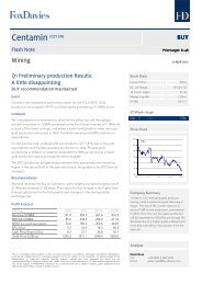 Centamin (CEY LN) - Fox-Davies Capital