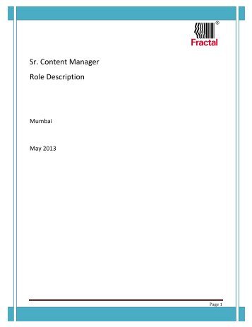 Senior Content Manager - Fractal Analytics