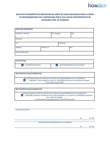 Solicitud Suplemento De Ampliacion De Limite De Suma Asegurada Solicitud Suplemento De Ampliacion De Limite De Suma Asegurada