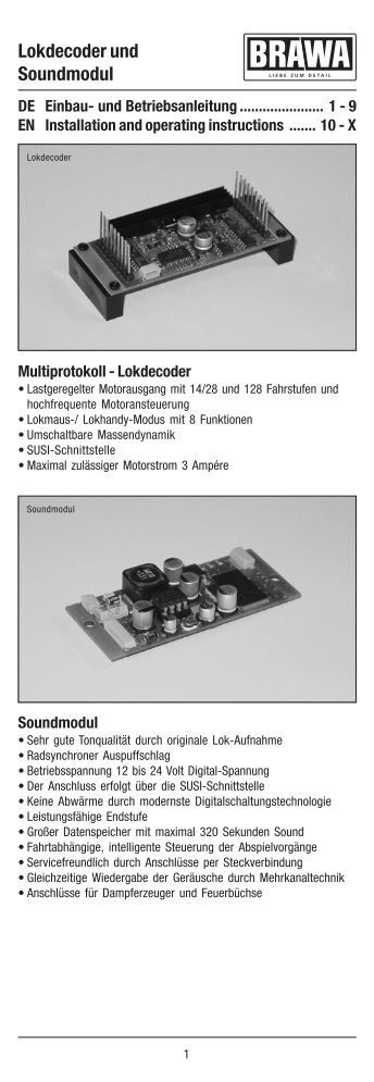 Bedienungsanleitung Soundmodul 10000/10001 - Champex-Linden