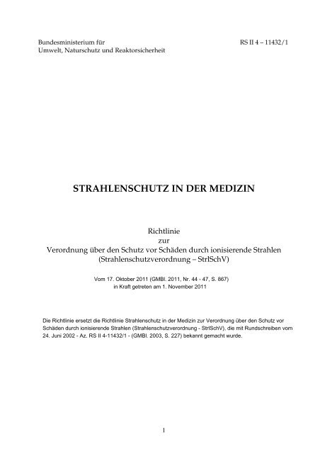 STRAHLENSCHUTZ IN DER MEDIZIN