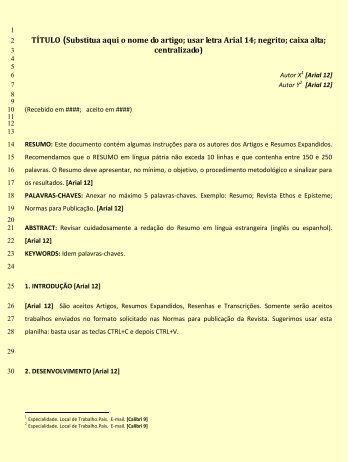 Modelo para Artigo - Faculdade Salesiana Dom Bosco