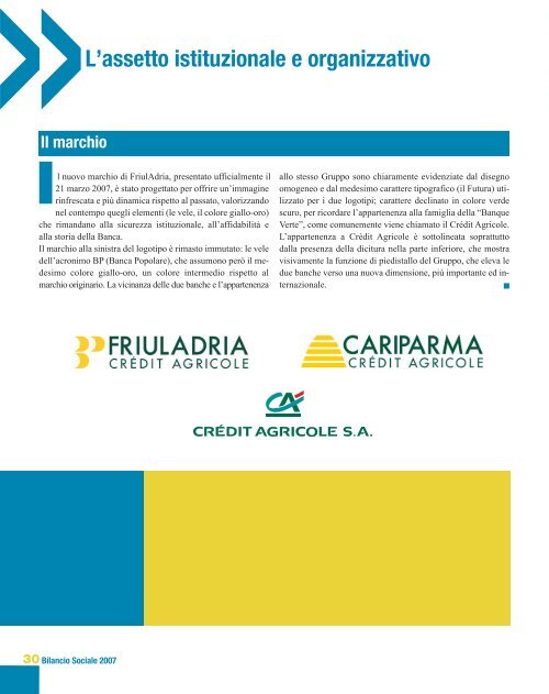 Bilancio Sociale 2007 - Gruppo Cariparma Crédit Agricole