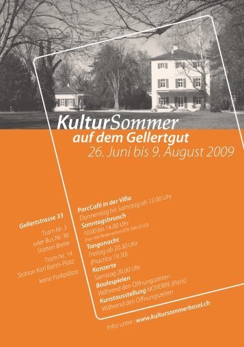 Flyer Kultursommer - Freie Musikschule Basel