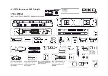 # 37500 Baureihe 218 DB AG ERSATZTEILE - PIKO