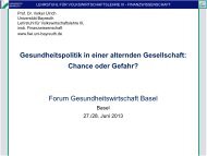 Prof. Dr. Volker Ulrich - Forums Gesundheitswirtschaft Basel