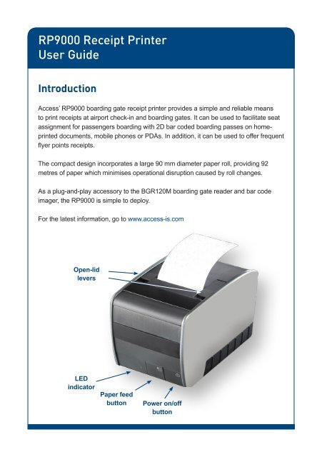 RP9000 Receipt Printer User Guide - Access IS