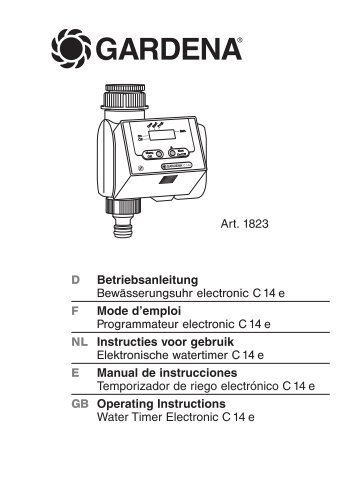 OM, Gardena, Temporizador de riego electrónico C 14 e, Art 01823 ...