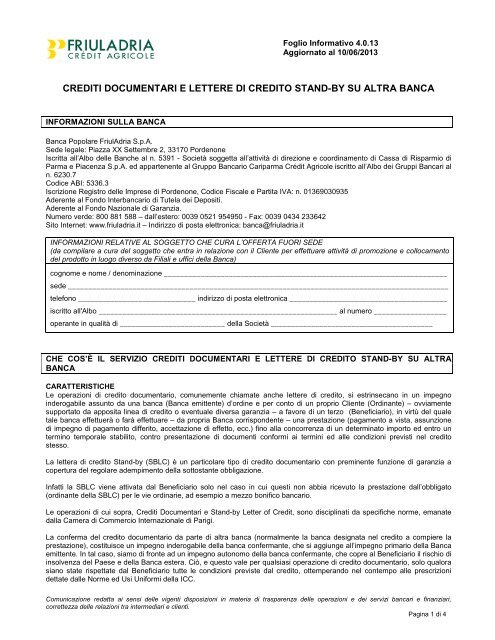 Lettera di credito documentaria