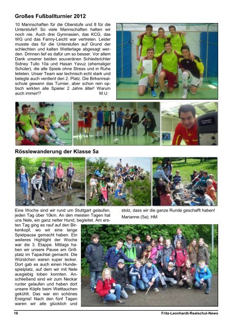 41. Ausgabe / Juli 2012 - Fritz-Leonhardt-Realschule