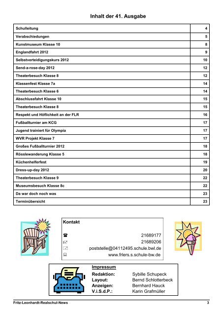 41. Ausgabe / Juli 2012 - Fritz-Leonhardt-Realschule