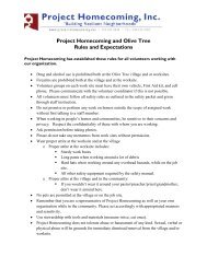 to download the Project Homecoming Rules, Expectations, and ...