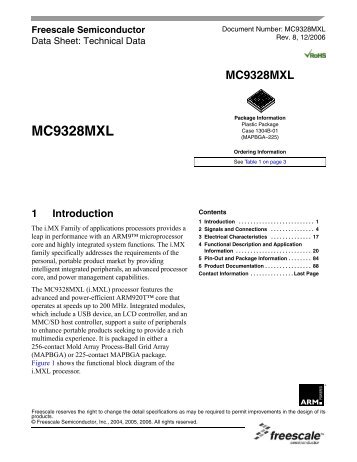 MC9328MXL Applications Processor Data Sheet - Freescale