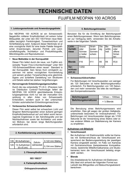Datenblatt Fuji Acros 100 - blende7