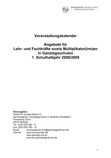 und Fachkräfte sowie Multiplikator(inn) - GanzTag in NRW