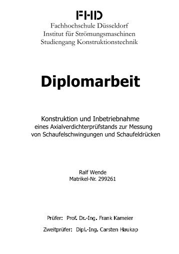 Diplomarbeit - Fachhochschule Düsseldorf