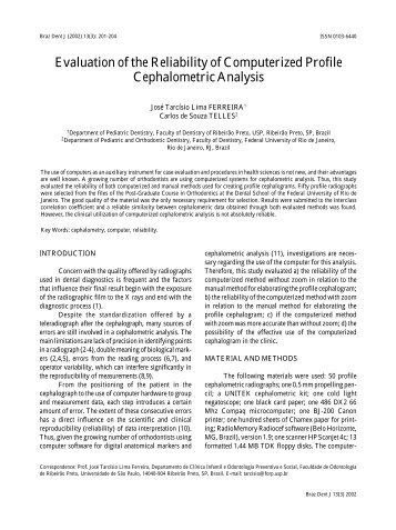 Evaluation of the Reliability of Computerized Profile ... - FORP - USP