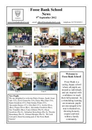 7th September 2012 Newsletter - Fosse Bank School