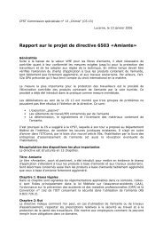 Directive Amiante - Forum Amiante Suisse - Forum Asbest Schweiz