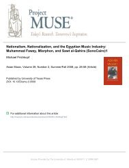 Nationalism, Nationalization, and the Egyptian Music Industry ...