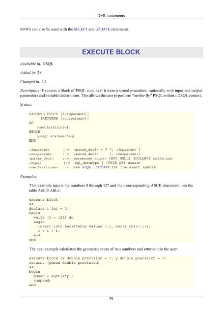 Firebird 2.1 Language Reference Update