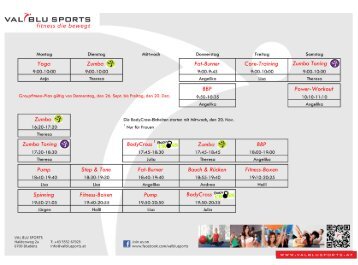 VAL BLU Sports Kursplan 2013 - 26.09 bis 20.12 v6
