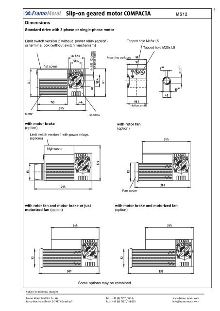 Slip-on geared motor COMPACTA - Framo Morat