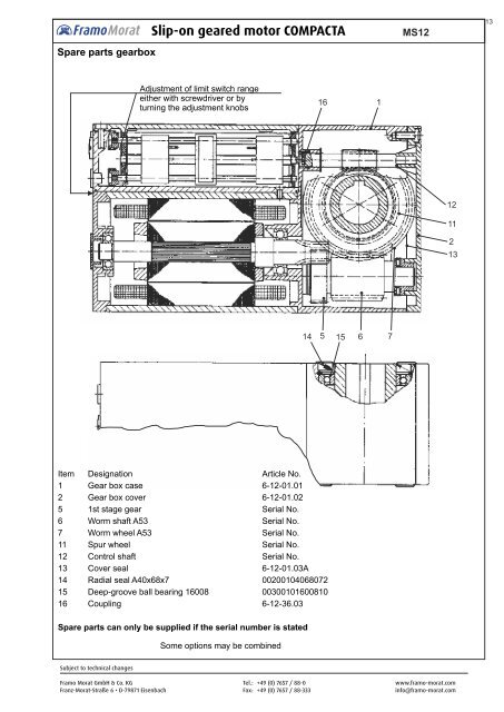 Slip-on geared motor COMPACTA - Framo Morat