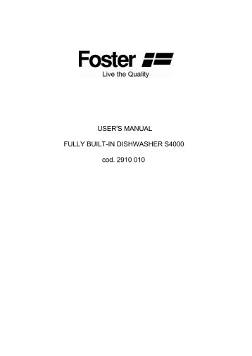 Instruction manual - Foster S.p.A.