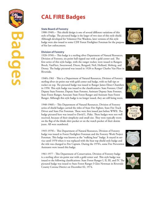 CAL FIRE Badges