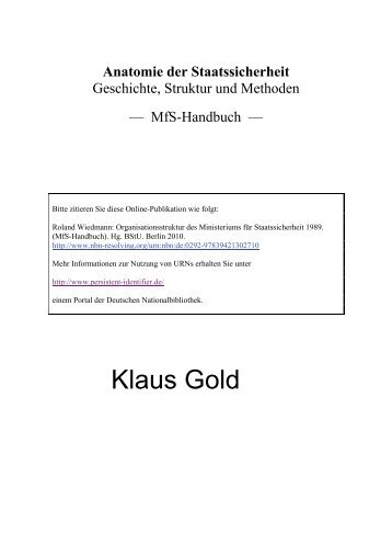 Handbuch - Organisationsstruktur des MfS der DDR  - der STAZIS
