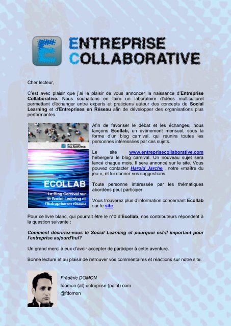 Entreprise Collaborative Social Learning 