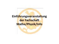 Einführungsveranstaltung der Fachschaft Mathe/Physik/Info