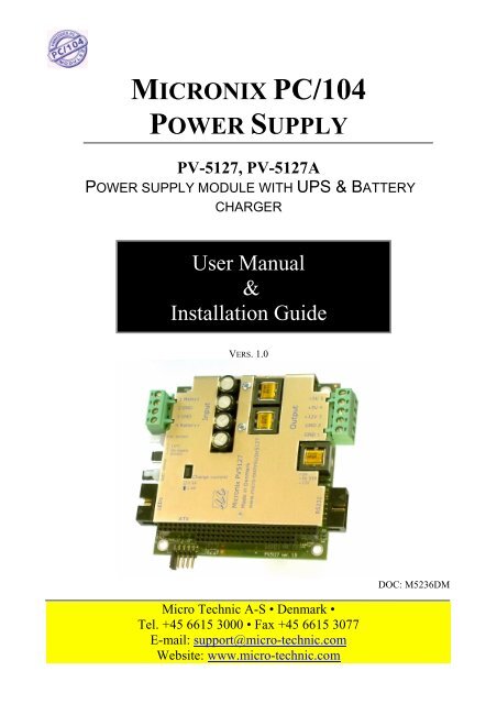 MICRONIX PC/104 POWER SUPPLY - Fortec AG